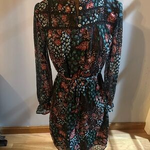 LOFT Multicolor Floral Long Sleeve Dress